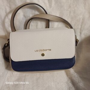 Liz Claiborne White and Blue Mini Bag